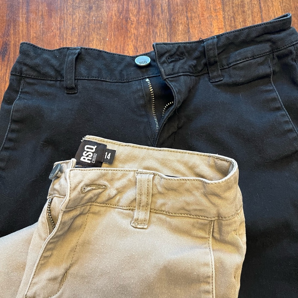 RSQ Boys Black and Tan casual pants set of 2